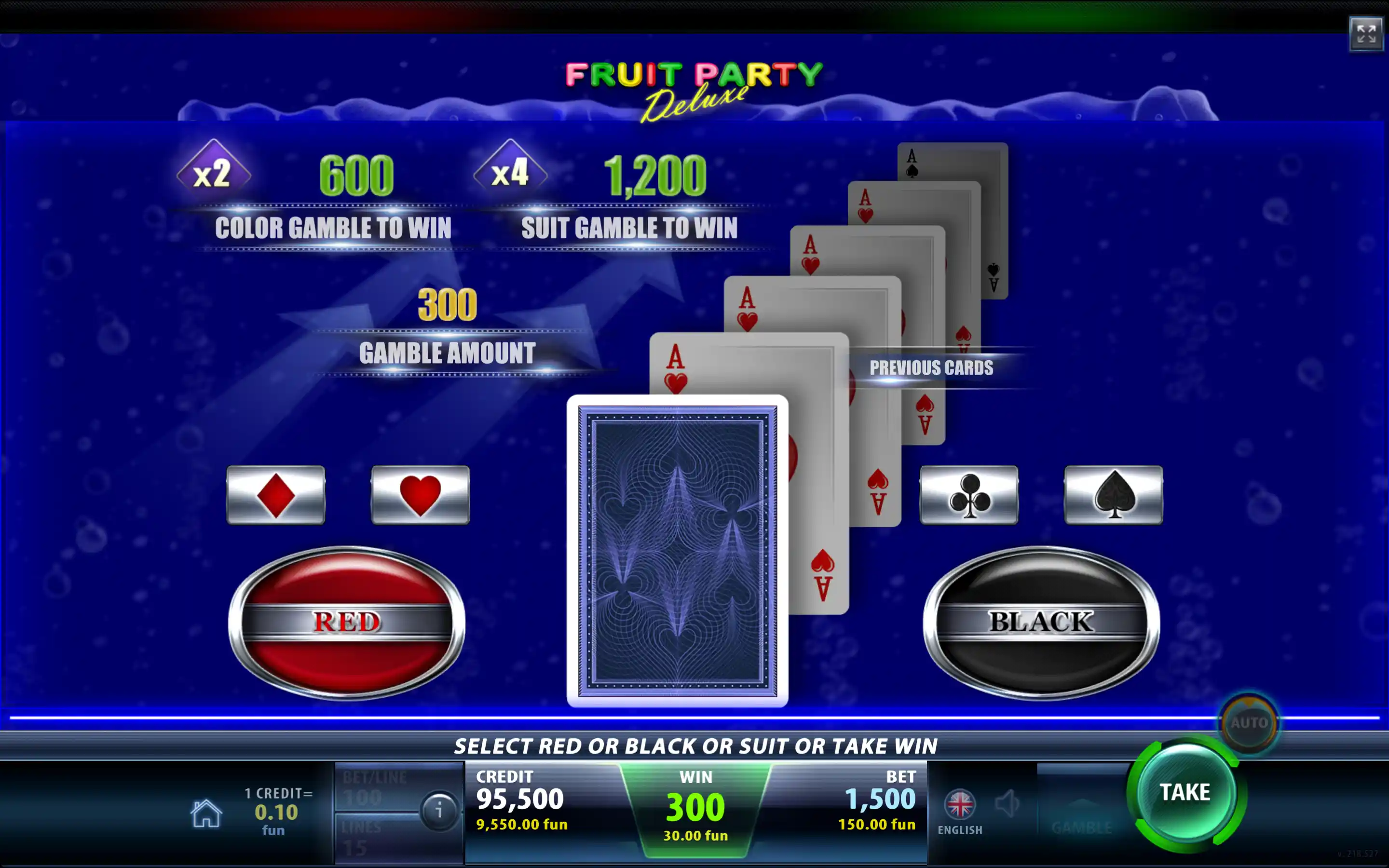 Fruit Party Deluxe — Gamble Feature